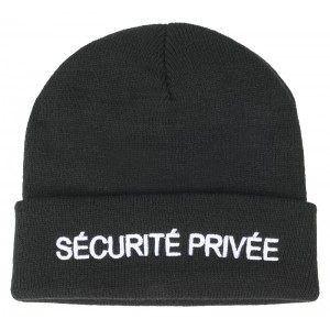 Bonnet acrylique brodé sécurité privée